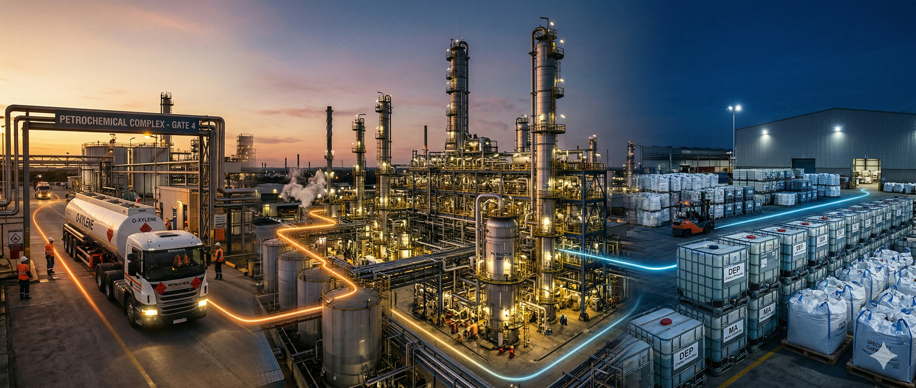 IGPL plant operations at night — Taloja, Maharashtra