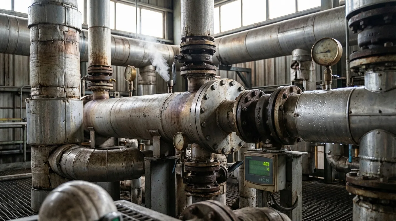 Industrial steam pipes at IGPL Taloja